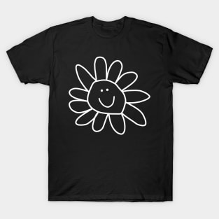 Daisy Doodle Flower in White T-Shirt